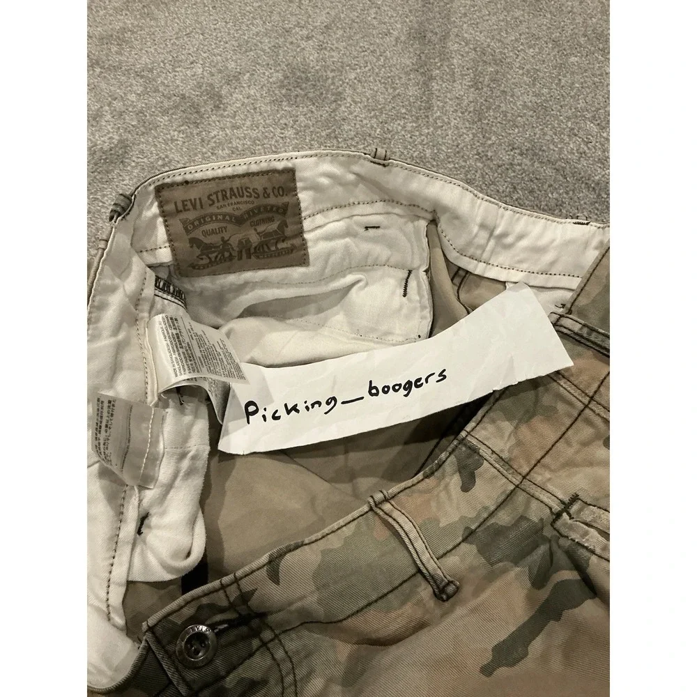Levis Camo Cargo‎ Shorts Men 36 Tan Green Military Army Utility Baggy Dad Hiking
